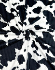 (YUMMY RIB) BLACK COW FUR PRINT ON OFF WHITE