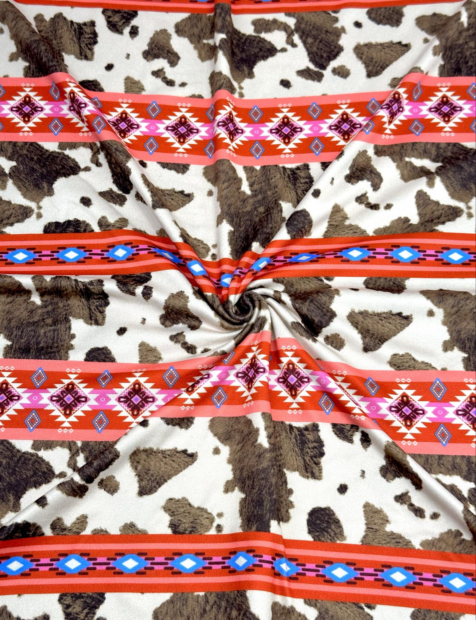 (DBP) CORAL PATTERN AND BROWN COW FUR PRINT