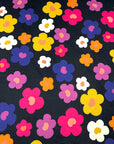 (SWEATER KNIT/ OAKLEY) COLORFUL FLOWERS ON BLACK