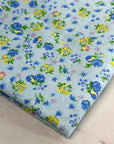 (FLANNEL COTTON) FLORAL PATTERN ON LIGHT BLUE