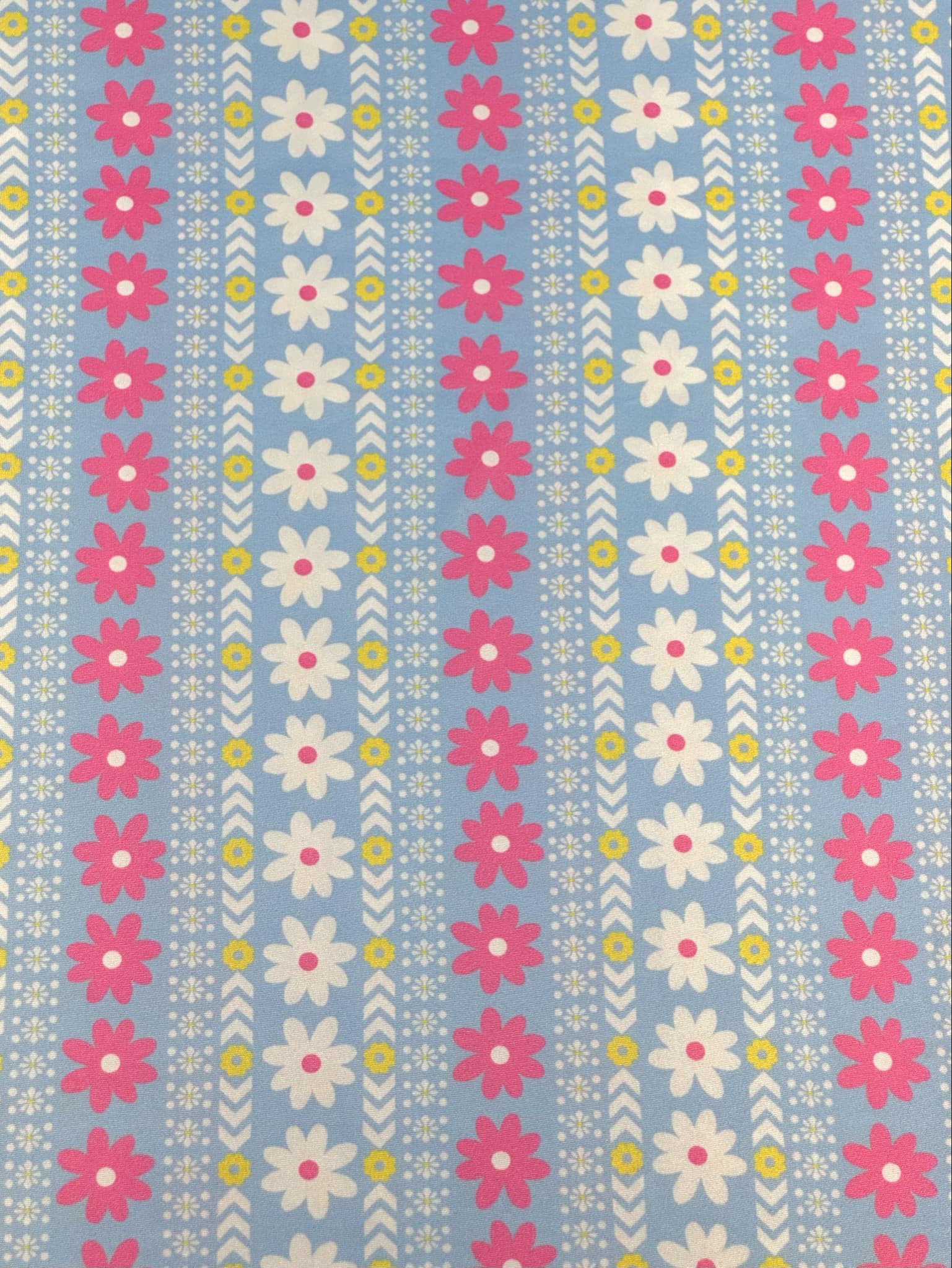 (DBP) LIGHT PINK AND OFF WHITE FLOWER PATTERN ON LIGHT BLUE