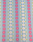 (DBP) LIGHT PINK AND OFF WHITE FLOWER PATTERN ON LIGHT BLUE