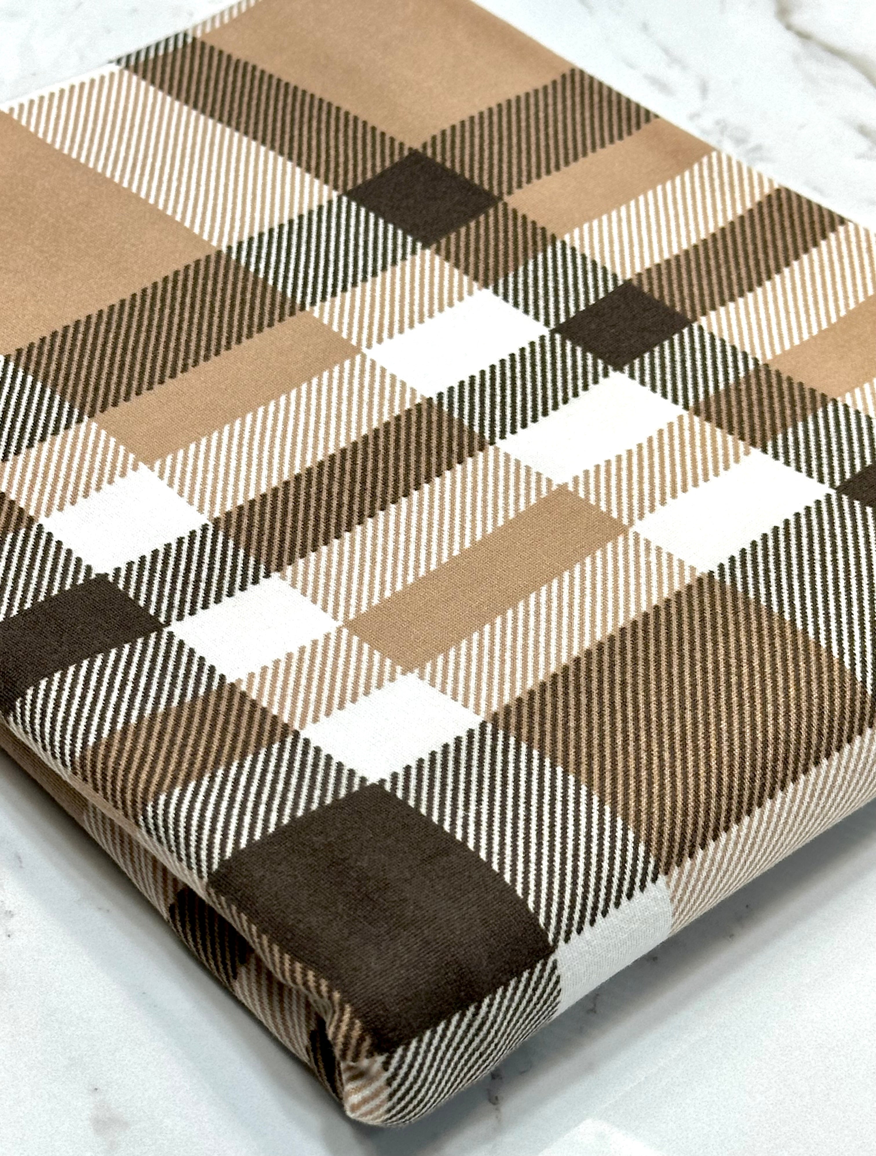 (DBP) BROWN, TAN, OFF WHITE PLAID (1)