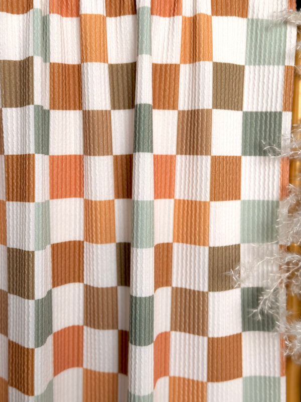 (URBAN RIB) BROWN, RUST, SAGE AND OFF WHITE MEDIUM CHECKERED