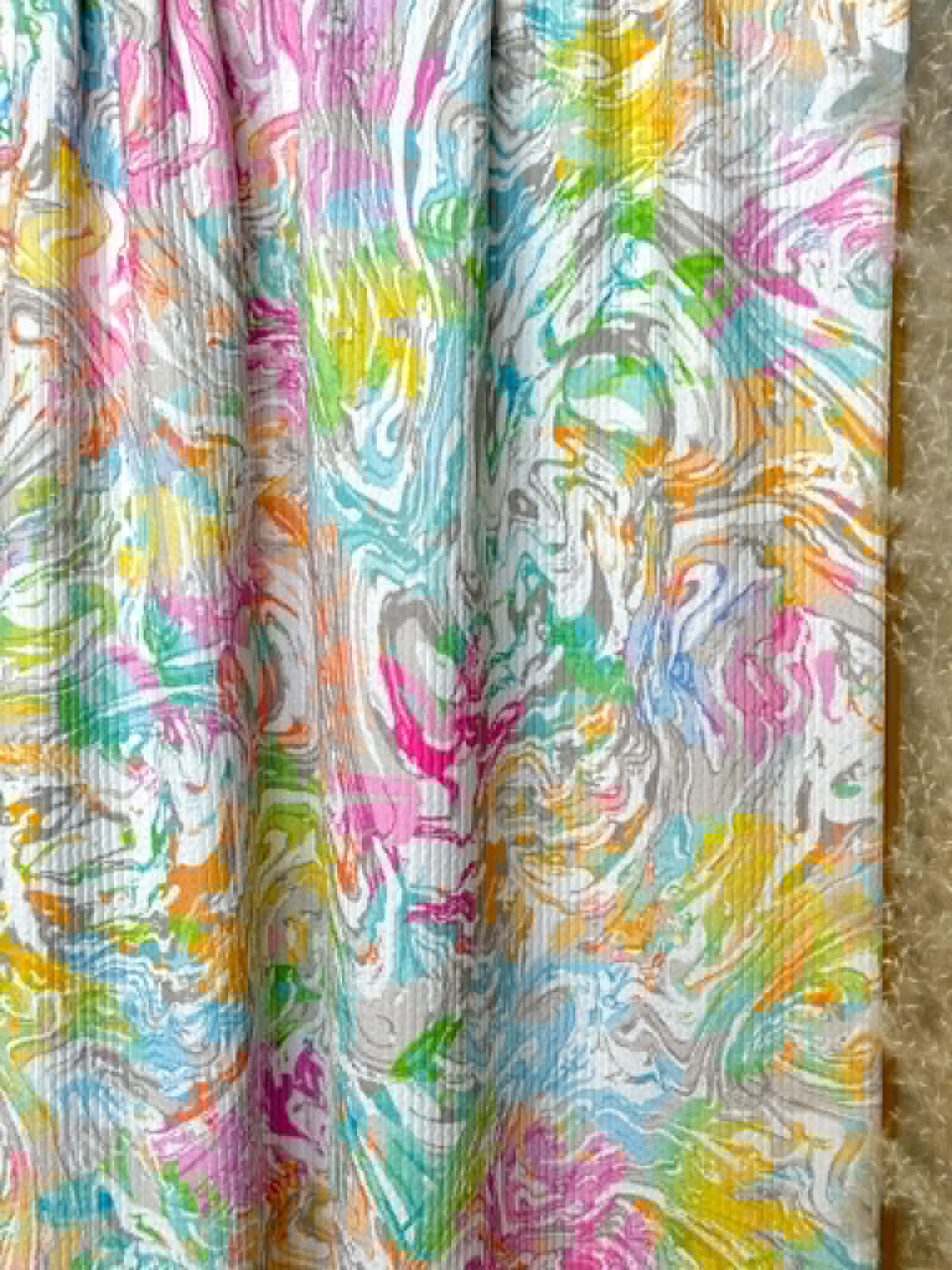 (SWIM RIB) COLORFUL MARBLE PRINT ON OFF WHITE
