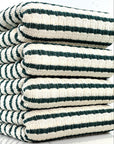 (SMOCKED) EMERALD STRIPES ON IVORY