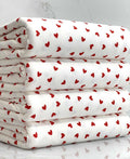 (DBP) RED TINY HEARTS ON OFF WHITE