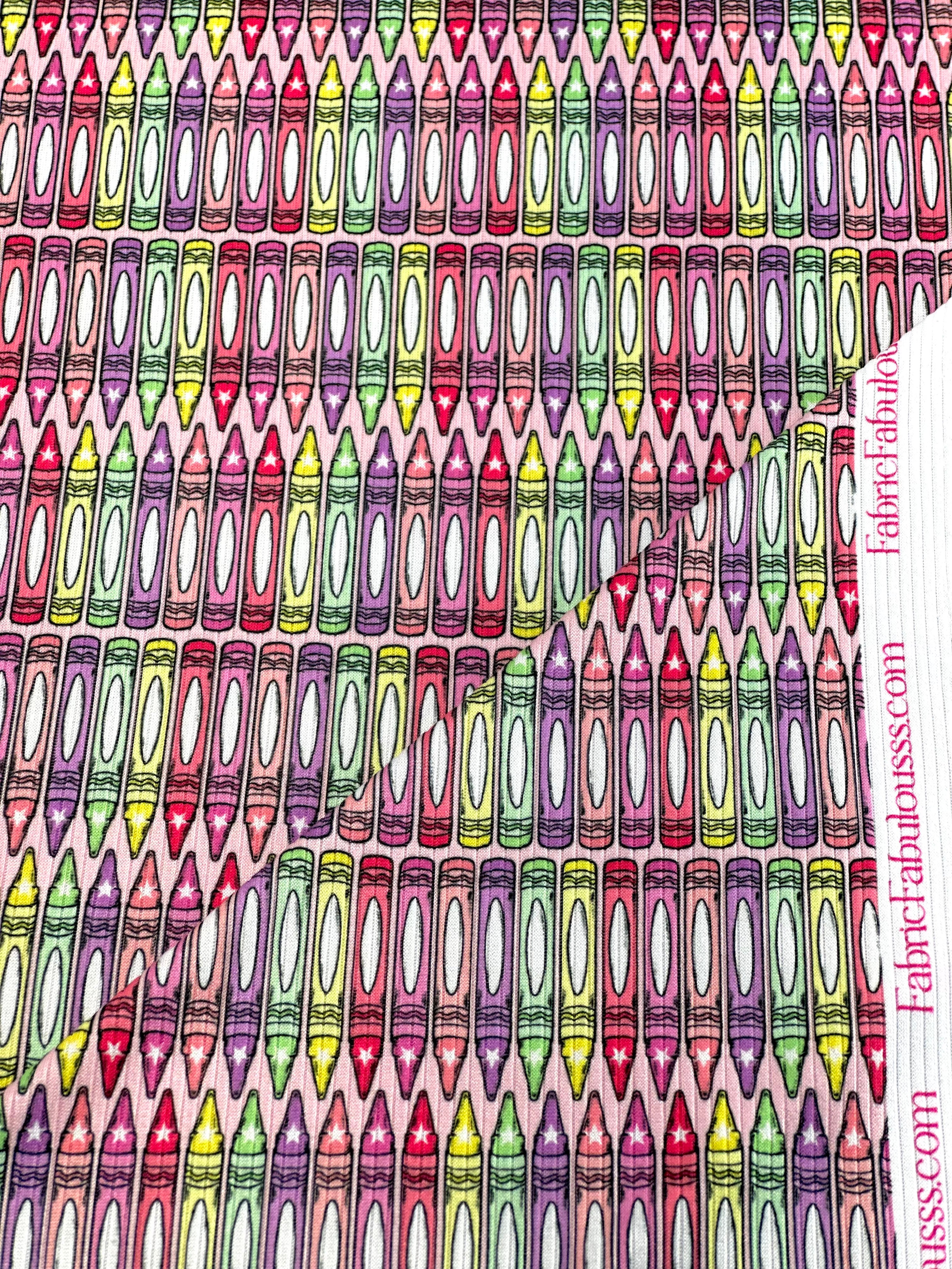 (4X2 YUMMY RIB) CRAYONS ON PINK