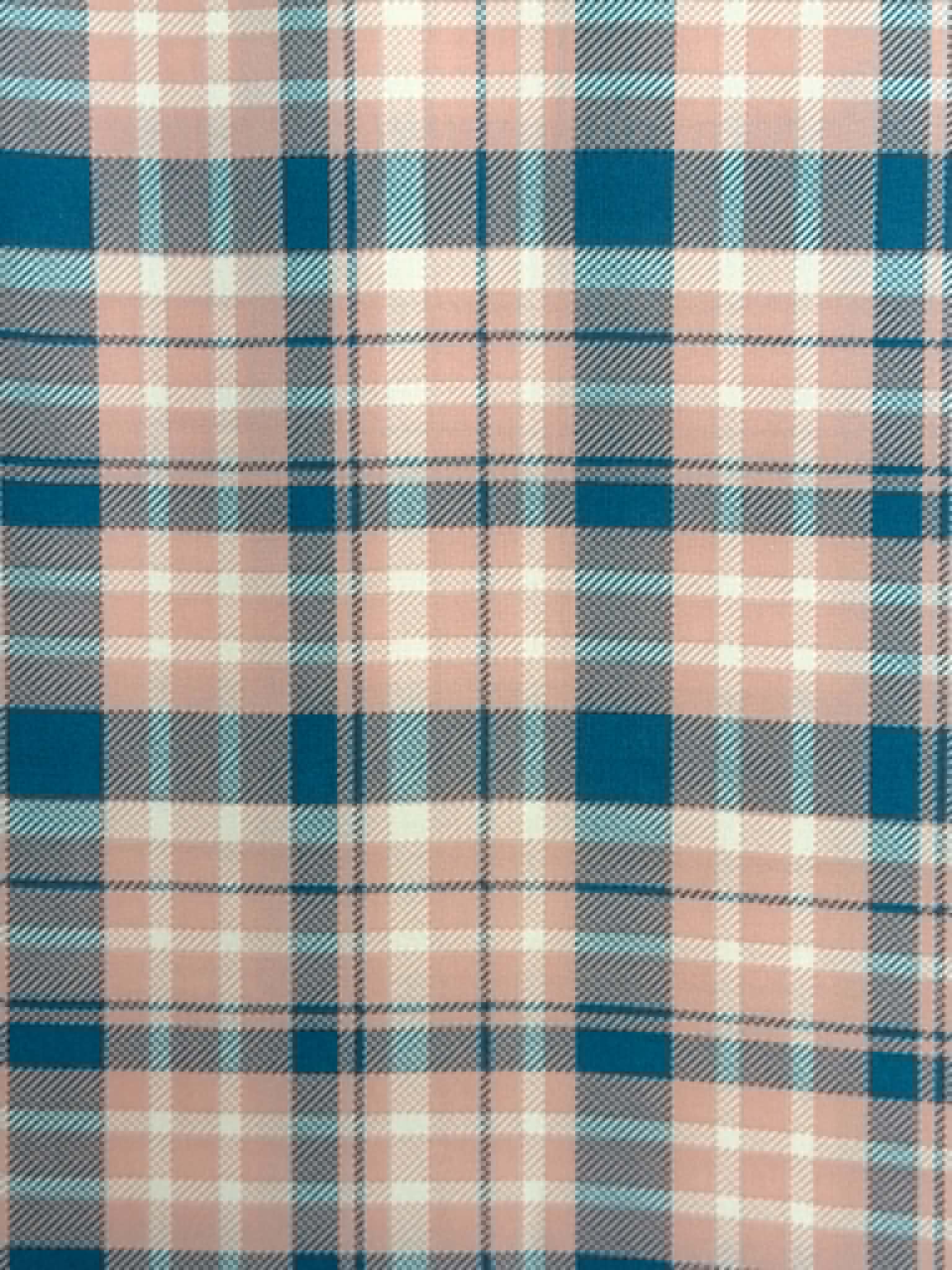 (WOVEN) BLUSH AND NAVY PLAID