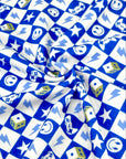 (FRENCH TERRY) ROYAL BLUE GAMER CHECKERED PRINT