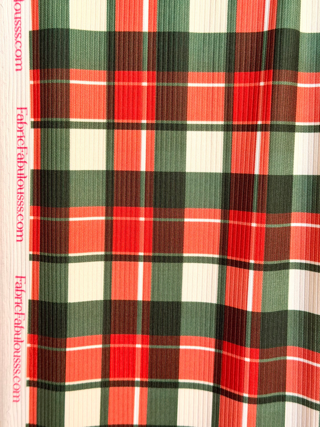 (4X2 YUMMY RIB) EVERGREEN AND RED PLAID