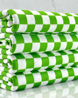 (DBP) GREEN AND OFF WHITE CHECKERED