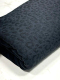 (SPANDEX KNIT) JET BLACK LEOPARD ON BLACK