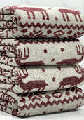(HACCI SWEATER KNIT) WINE REINDEERS ON HEATHER GREY