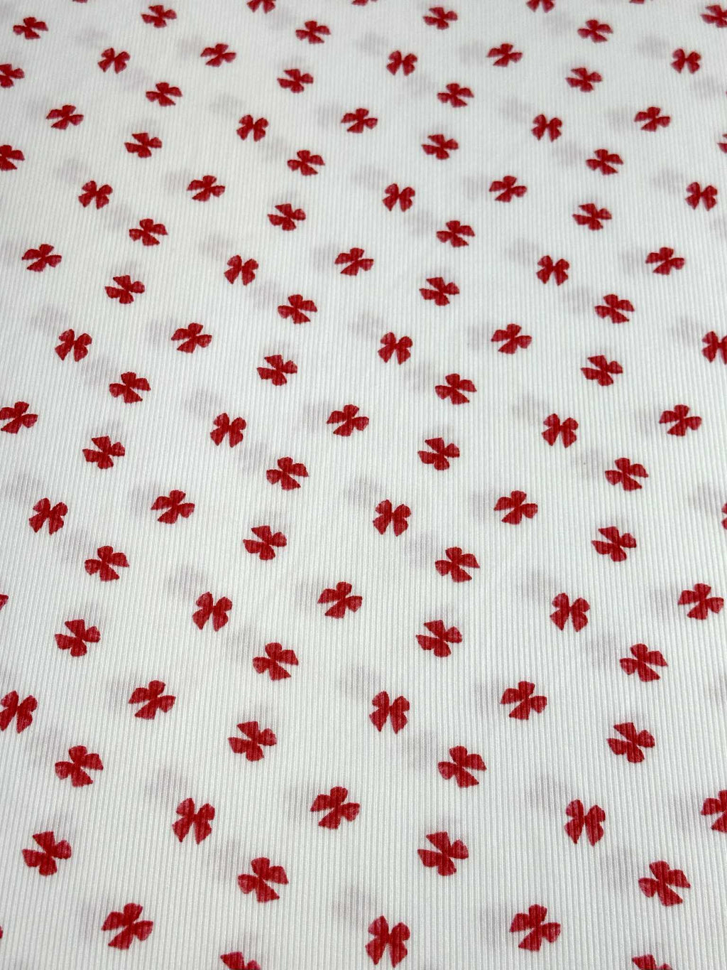 (2X2 RIB) RED BOWS ON OFF WHITE
