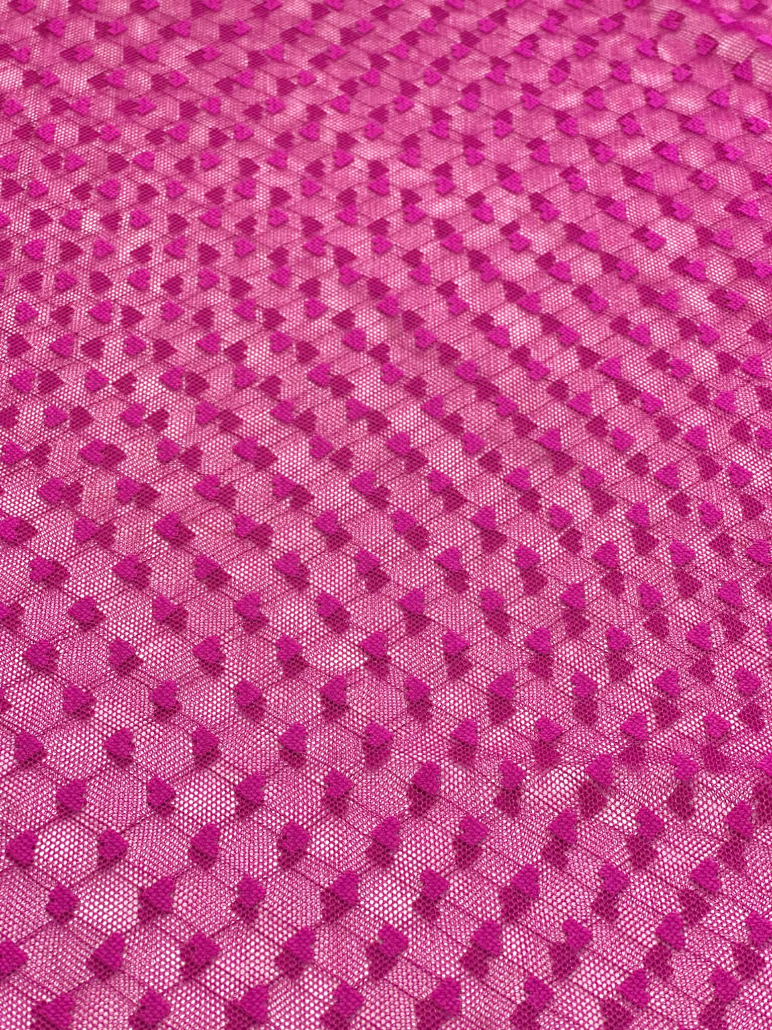 (MESH) TINY MAGENTA HEARTS