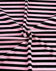 (2X1 RIB) BLACK STRIPES ON PINK