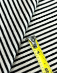 (RIB) BLACK THIN STRIPES ON IVORY