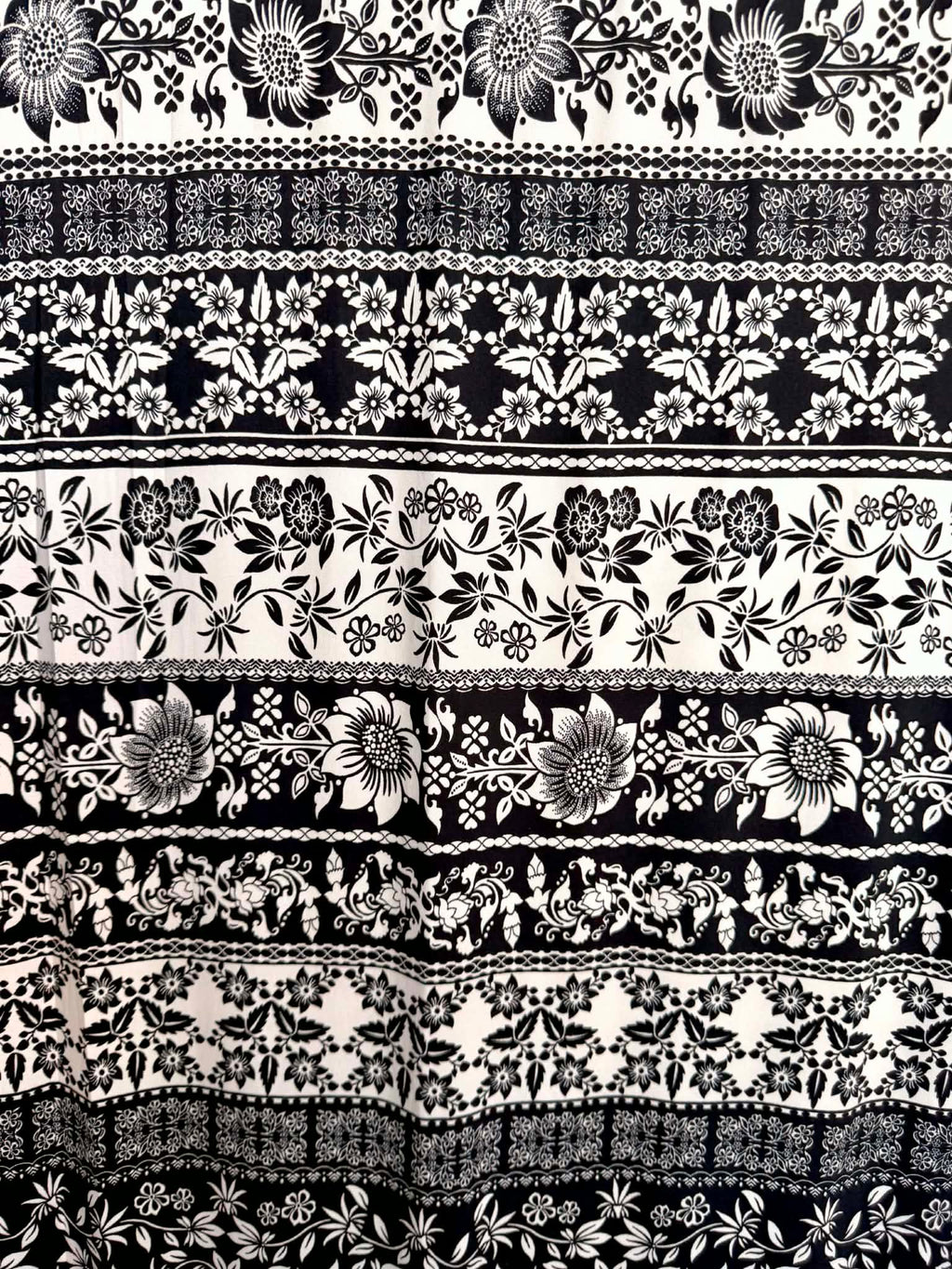 (DBP) BLACK AND WHITE FLORAL PATCHWORK