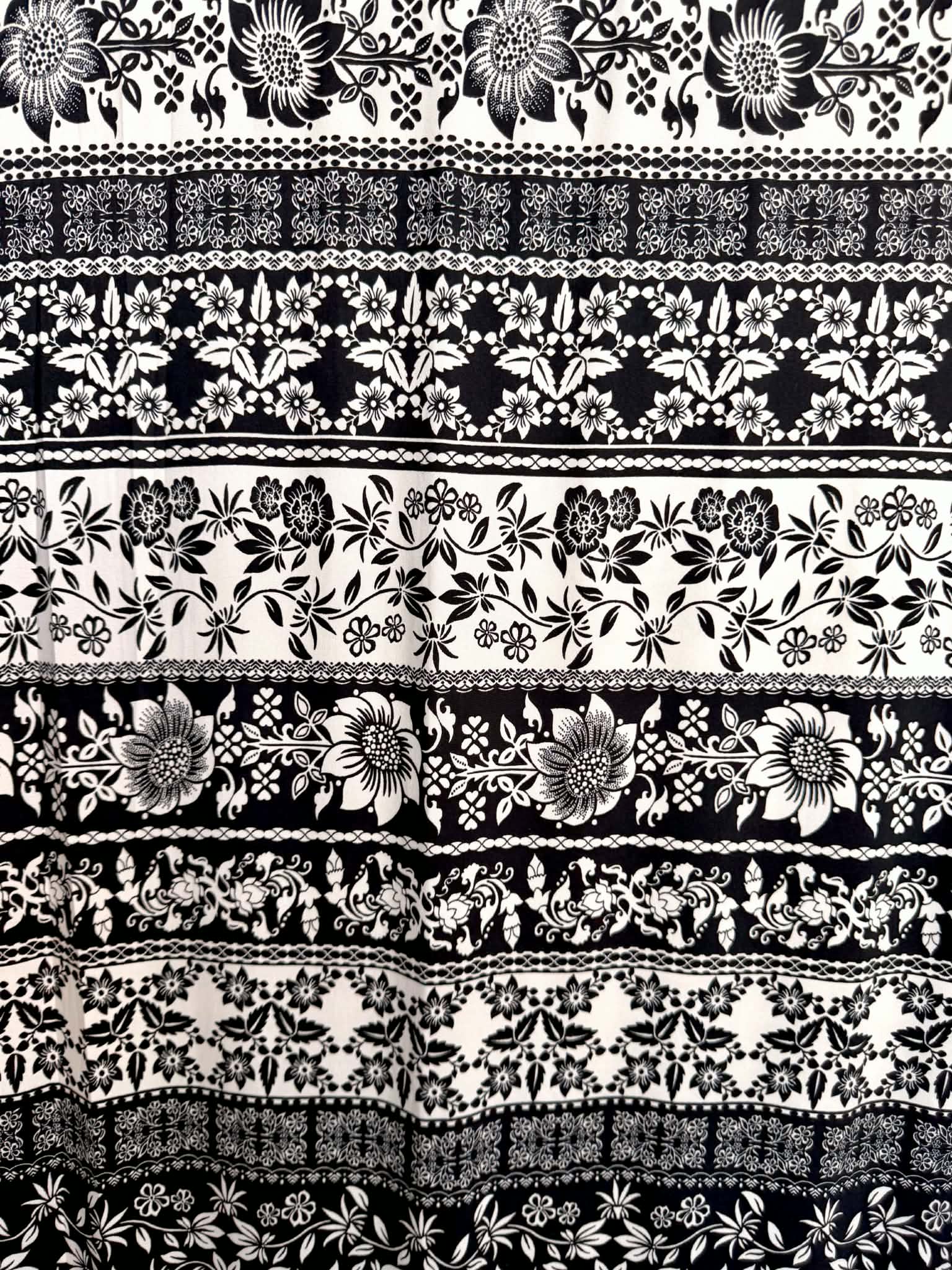 (DBP) BLACK AND WHITE FLORAL PATCHWORK