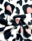 (BRUSHED SWEATER KNIT) BLACK AND CORAL CHEETAH ON OFF WHITE