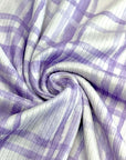 (4X2 YUMMY RIB) LAVENDER PLAID ON LILAC
