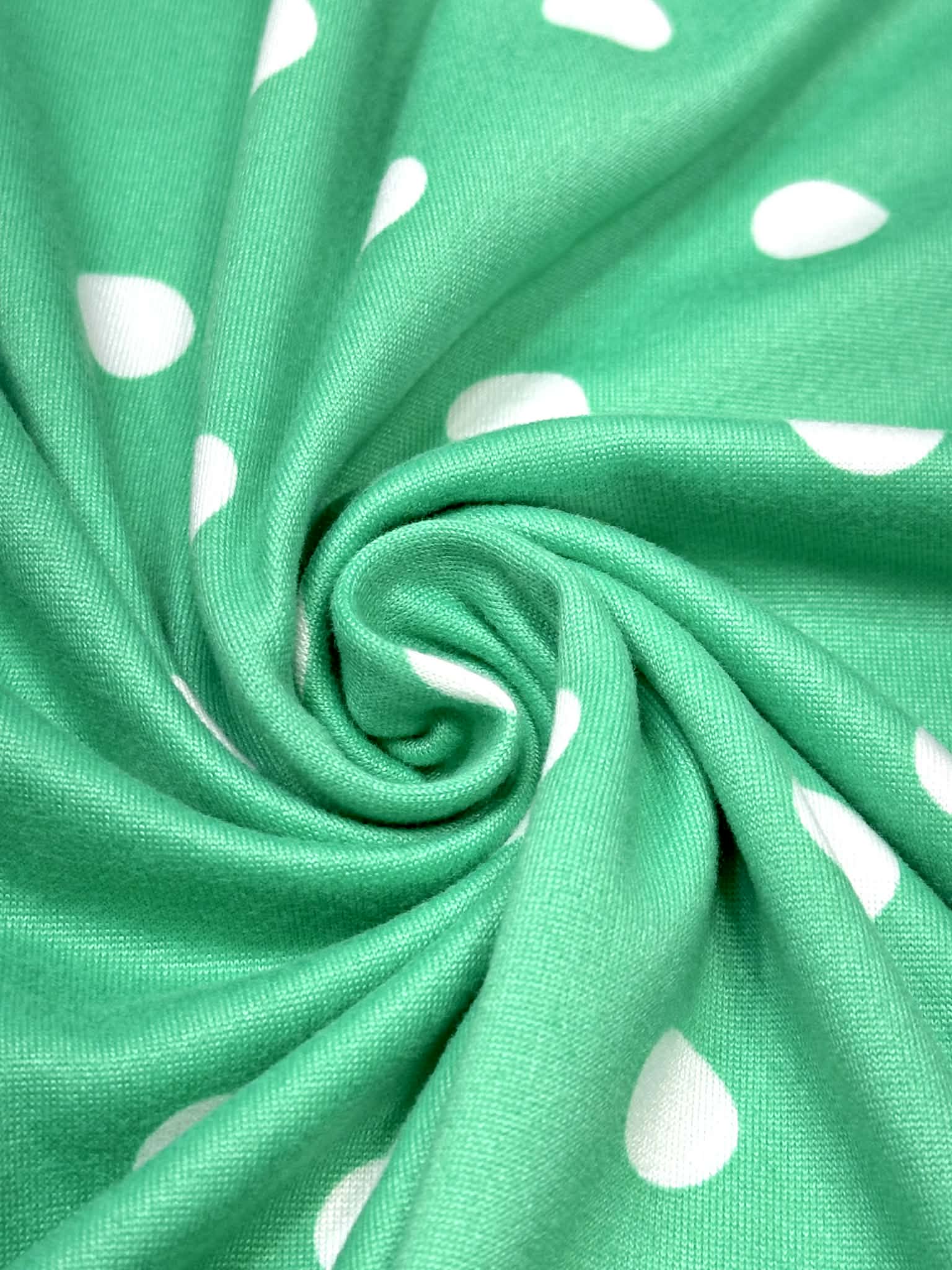 (DBP) OFF WHITE POLKA DOTS ON SEA GREEN