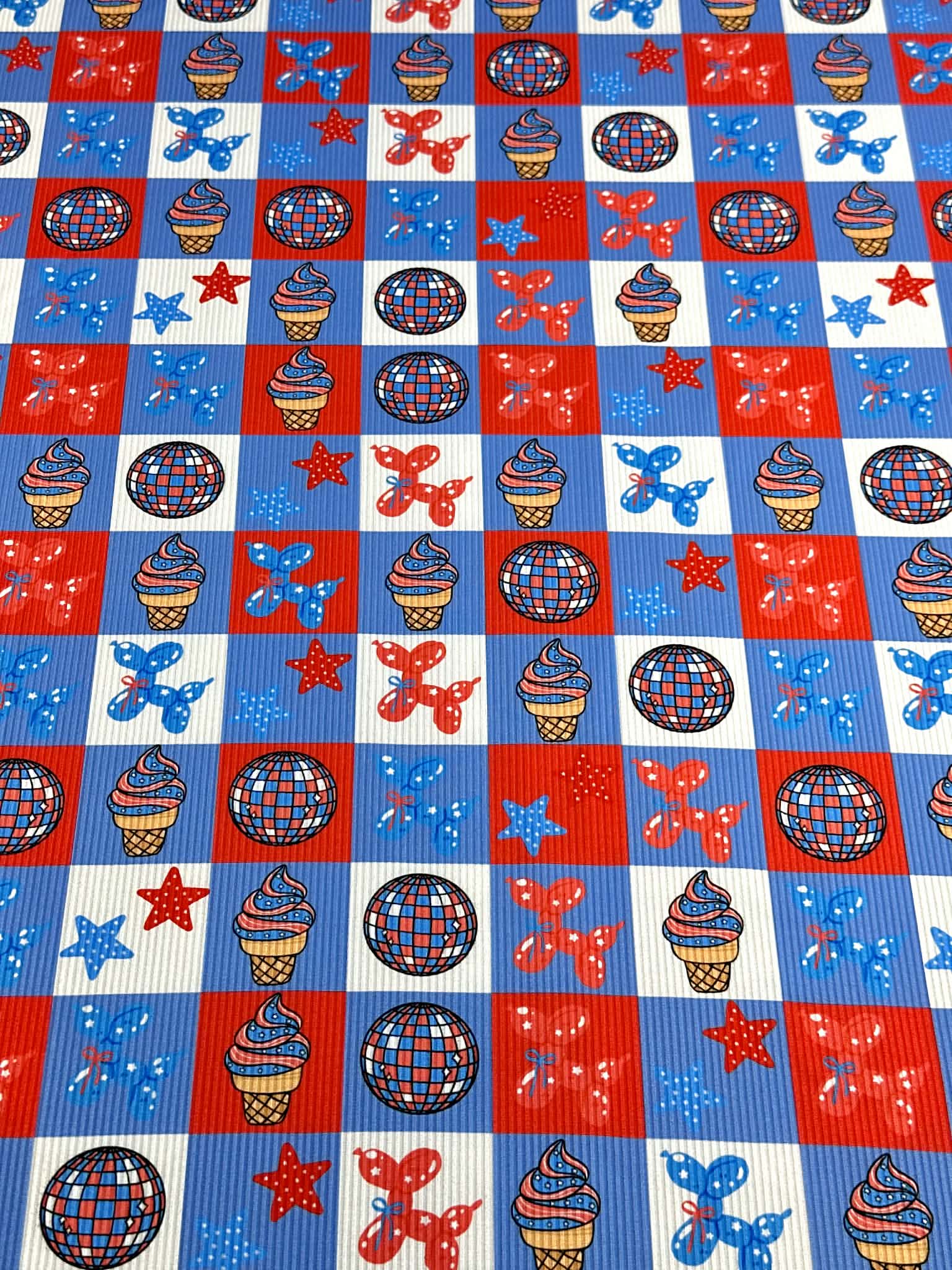 (2X2 YUMMY RIB) SIBLING MATCHING 4TH OF JULY CHECKERED (BOY VERSION)