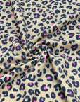 (FRENCH TERRY) PINK CHEETAH ON LIGHT BROWN