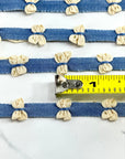 (TRIM) CREAM BOWS ON DENIM STRIP