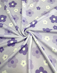 (URBAN RIB) PURPLE, LAVENDER AND OFF WHITE FLOWERS ON LILAC