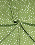 (4X2 RIB) TINY OFF WHITE POLKA DOTS ON SAGE GREEN