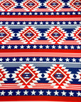 (YUMMY RIB) BLUE, RED, AND OFF WHITE WESTERN STAR PATTERN