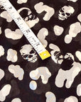 (WOVEN) SKULL AND LEOPARD PATTERN ON BLACK