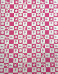 (FRENCH TERRY) PINK GAMER AND HAPPY FACES CHECKERED PRINT