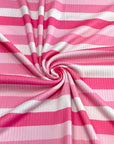 (4X2 YUMMY RIB) FUCHSIA, PINK, AND LIGHT PINK STRIPES