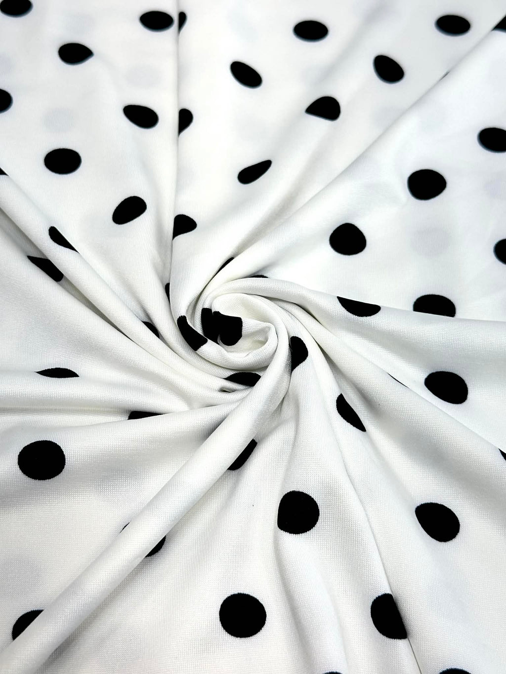 (ITY) BLACK POLKA DOTS ON OFF WHITE
