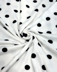 (ITY) BLACK POLKA DOTS ON OFF WHITE