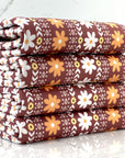 (DBP) LIGHT ORANGE AND OFF WHITE FLOWER PATTERN ON VINTAGE BROWN