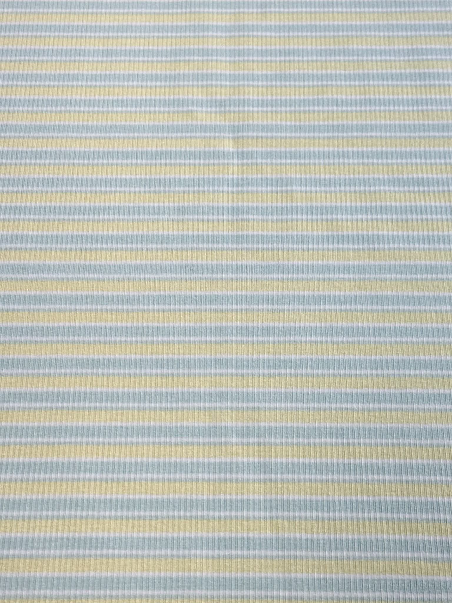 (RIB) SOFT YELLOW AND MINT STRIPES