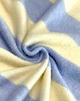 (BRUSHED SWEATER KNIT) LIGHT YELLOW AND BLUE MEDIUM STRIPES