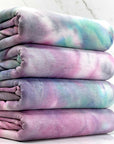 (FRENCH TERRY) PURPLE, PINK, AND AQUA TIE DYE