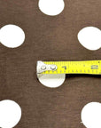 (COTTON SPANDEX) OFF WHITE POLKA DOTS ON BROWN