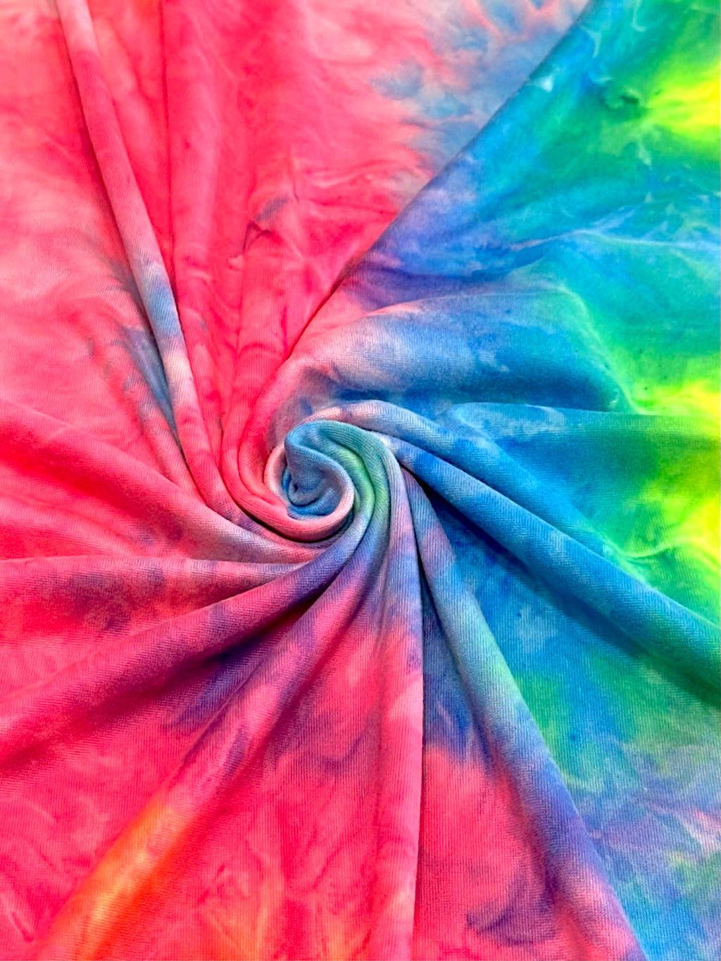 (DBP) NEON PINK AND RAINBOW TIE DYE