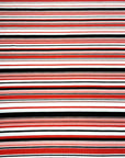 (RIB) RED, BLACK, AND CORAL STRIPES ON OFF WHITE
