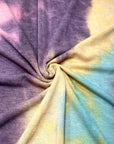 (FRENCH TERRY) PINK, PURPLE, POWDER YELLOW, && BLUE TIE DYE