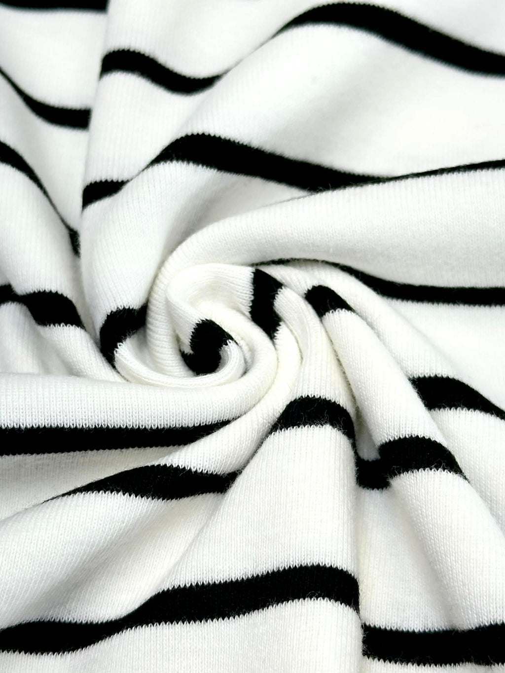 (BABY RIB) BLACK STRIPES ON OFF WHITE