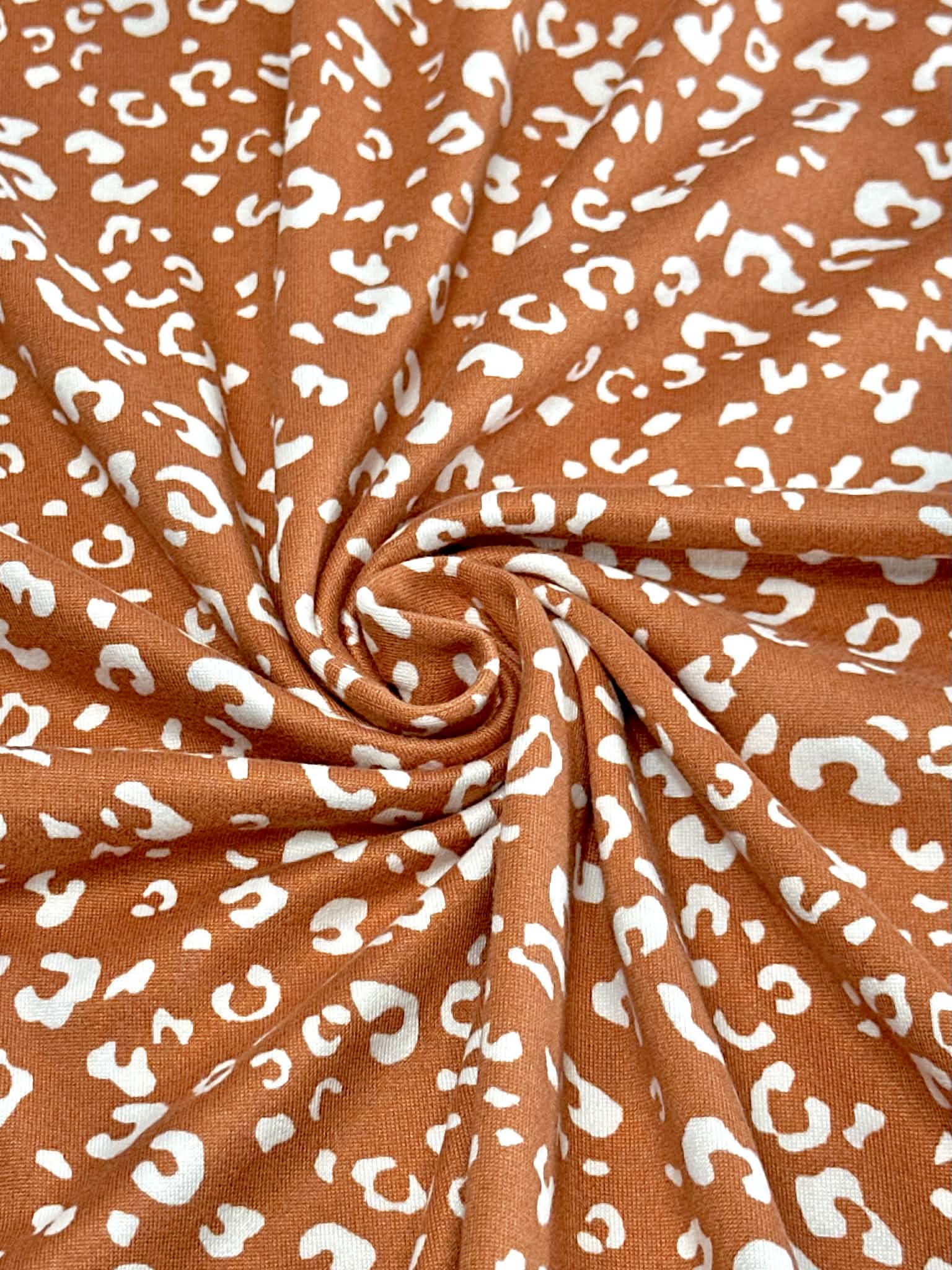 (DBP) TINY WHITE LEOPARD ON VINTAGE ORANGE