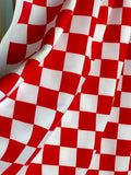 (SWIM) RED AND OFF WHITE CHECKERED