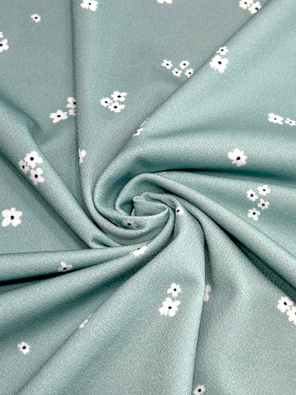 (CREPE KNIT) TINY WHITE FLOWERS ON SAGE